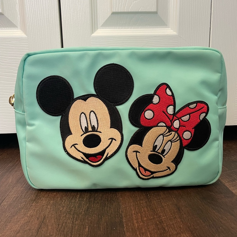 Stoney Clover Lane Mint Green Cosmetic Bag with Mickey and Minnie